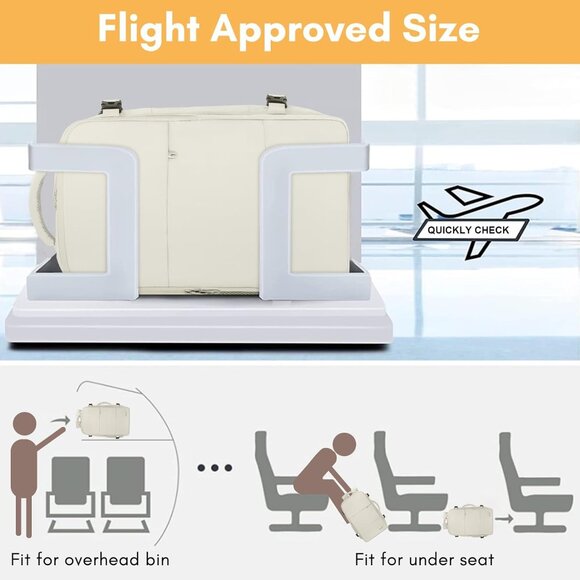 Taygeer Women's Cream Beige Travel Backpack Carry On 15.6inch Laptop Backpack - Picture 4 of 10